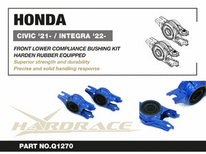 HARDRACE　For HONDA CIVIC FL5 '21-/ ACURA INTEGRA DE5 '22- FRONT LOWER COMPLIANCE BUSHING KIT (HARDEN RUBBER) - 2PCS/SET