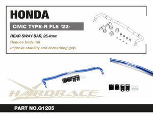 HARDRACE　HONDA CIVIC TYPE-R FL5 '22-/ ACURA INTEGRA TYPE-S DE5 '23- REAR SWAY BAR, 25.4mm - 5PCS/SET　Q1285